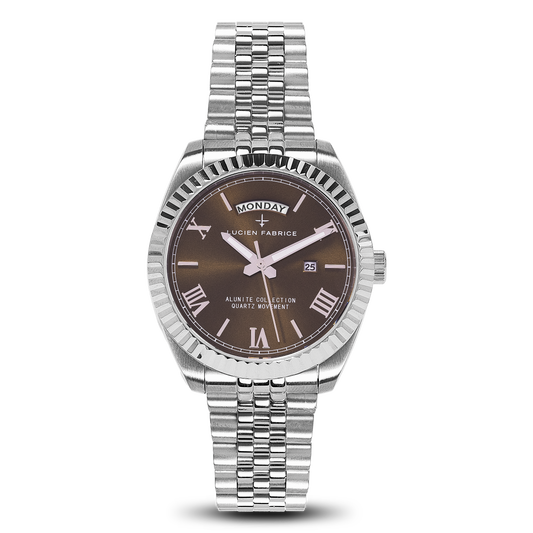 Alunite Silver Olive Watches | Lucien Fabrice